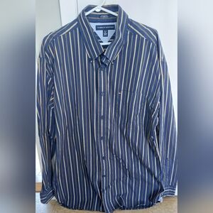 Tommy Hilfiger Blue Gold Dress Shirt 17 1/2-18, XL